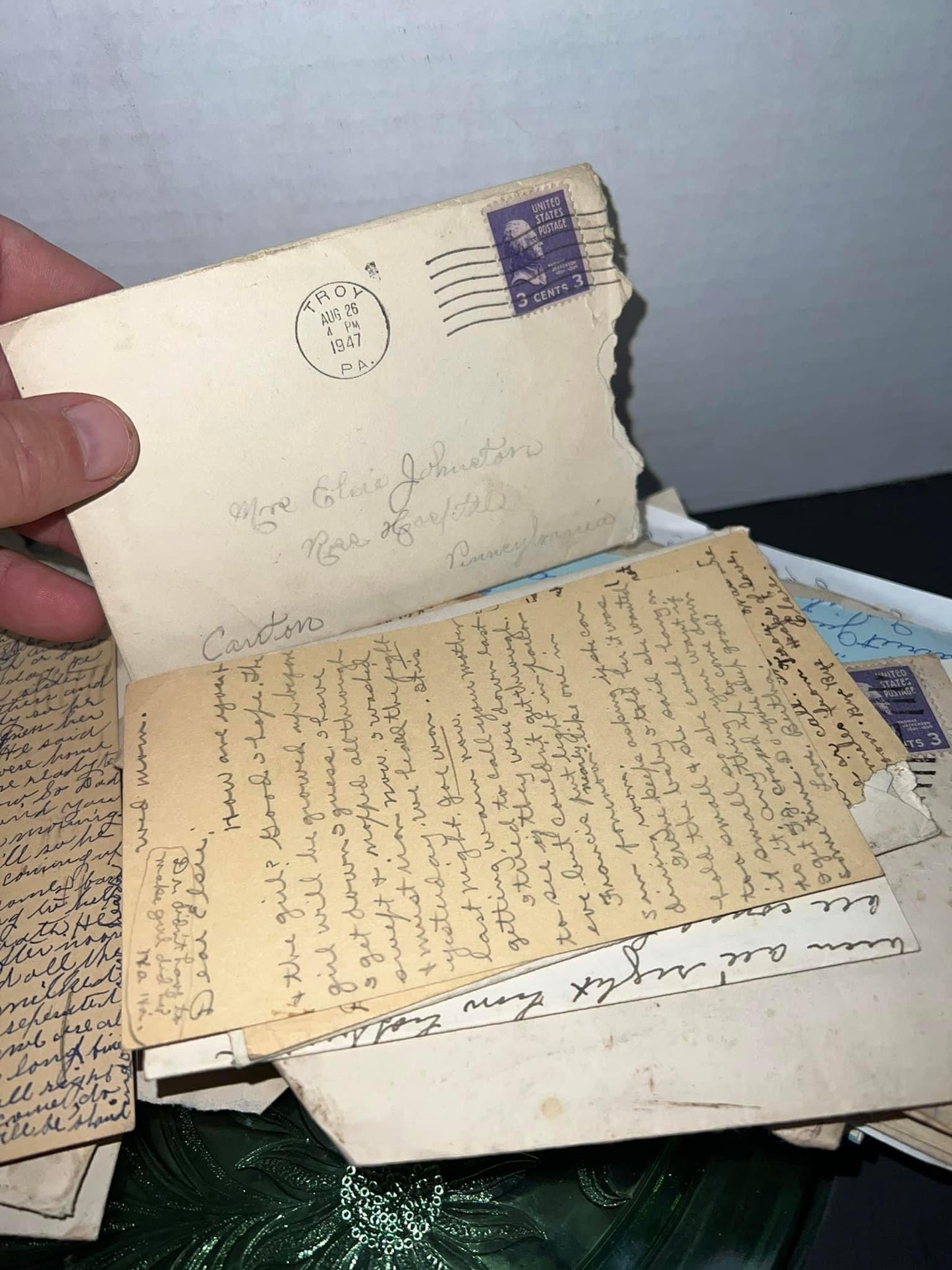 Vintage 1930-1950 handwritten correspondence letters lot genealogy
