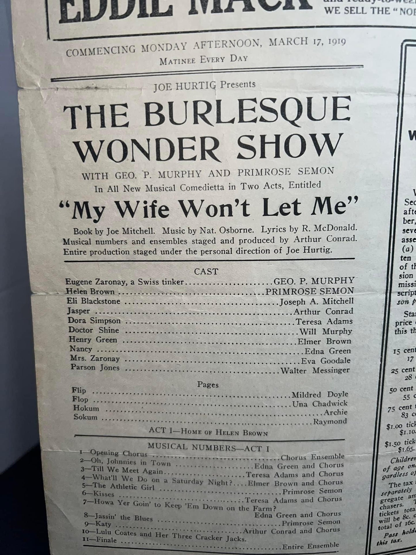 Antique Art deco 1919 burlesque advertisements

Columbia theater