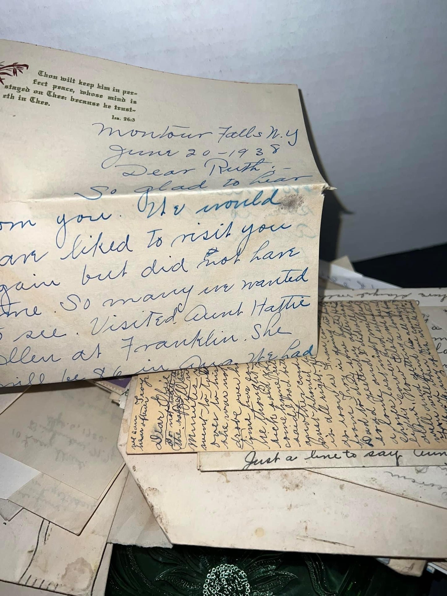Vintage 1930-1950 handwritten correspondence letters lot genealogy