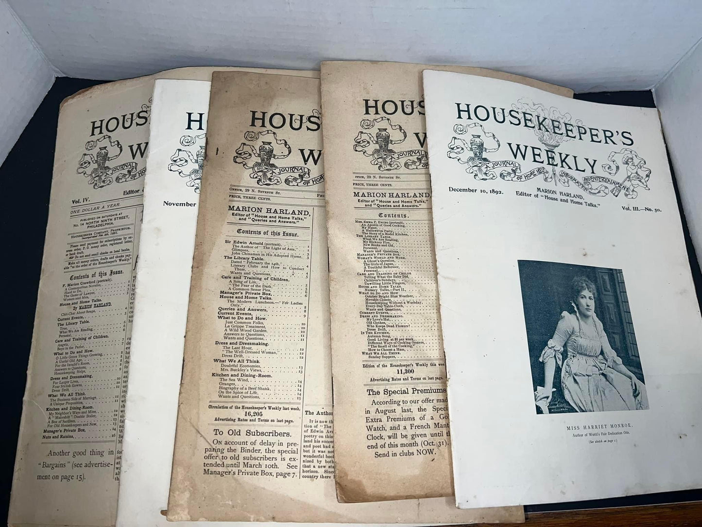 Antique Victorian magazine 1891-1893

5 vol - housekeepers weekly

Early advertising
