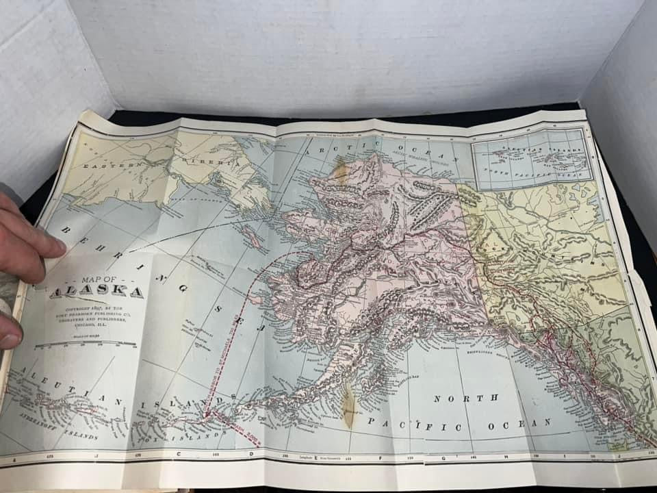 Antique Victorian 1897 - 1st Ed

Alaska and the Klondike gold fields illustrated fold out map