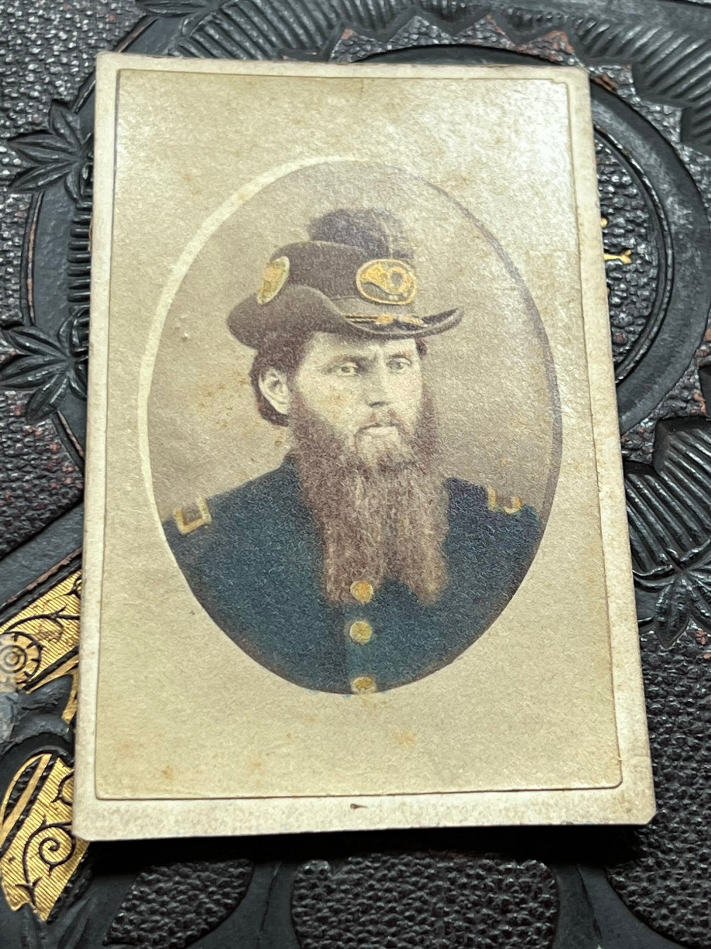 Antique cdv photo civil war soldier 207th Pennsylvania infantry 1864 idd excellent hand tinting