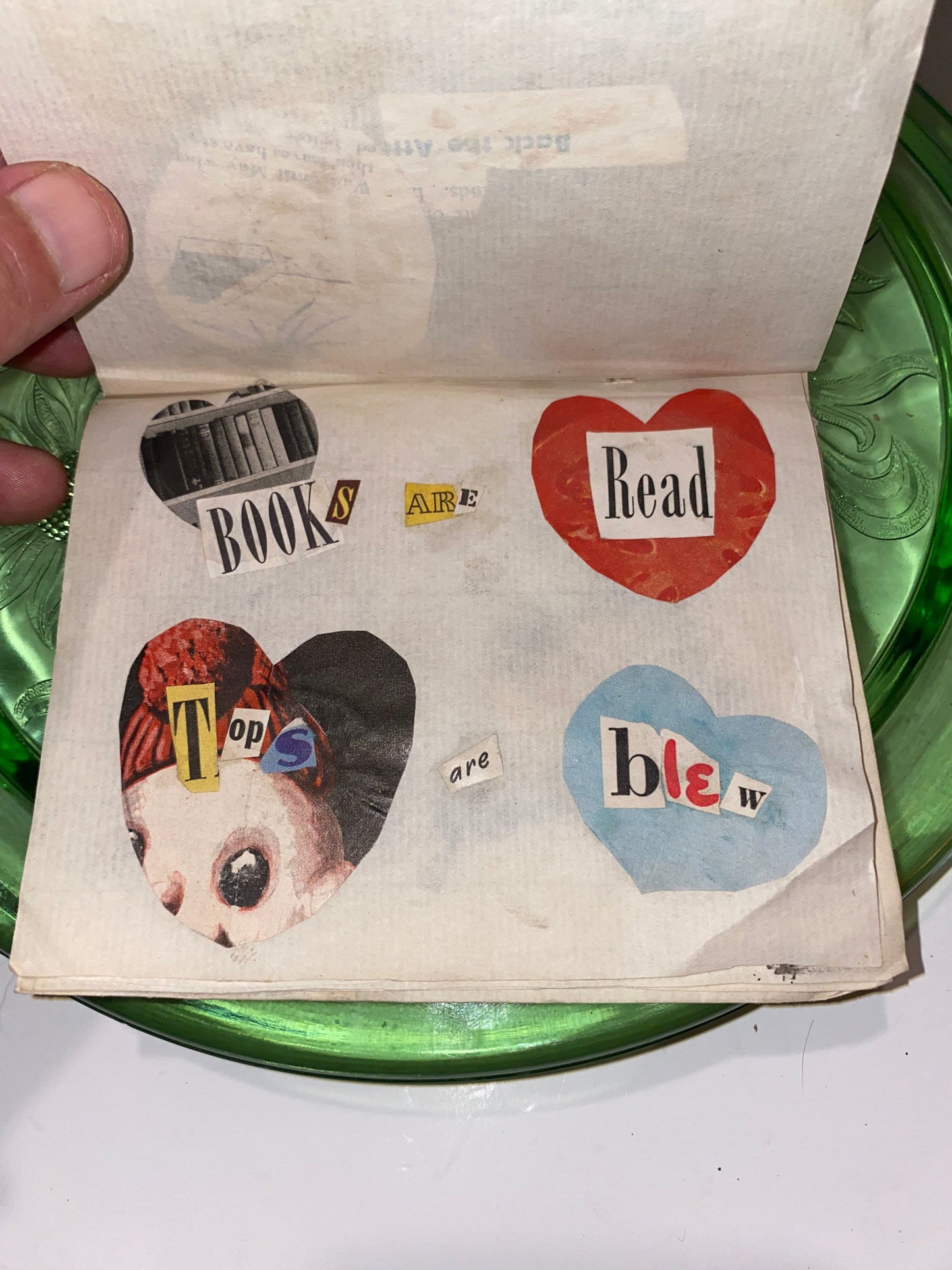 Vintage valentines card handmade 1947