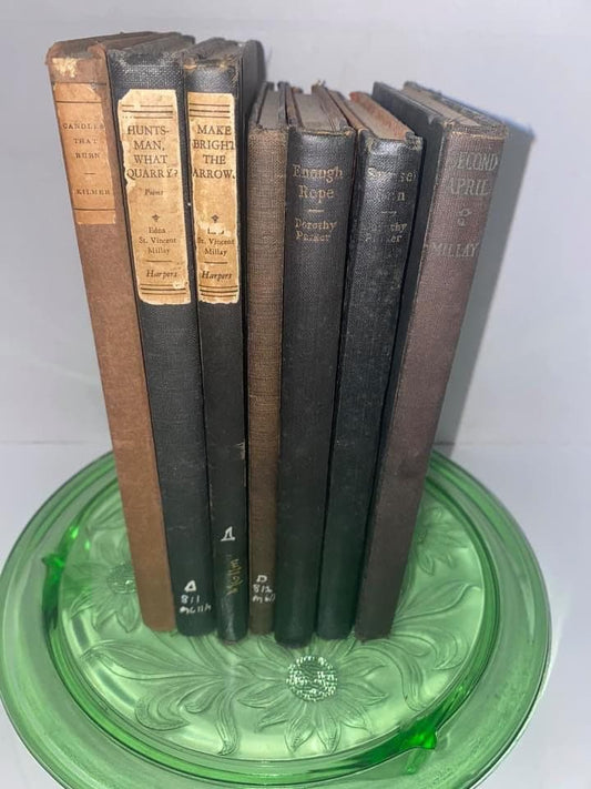 Antique vintage women’s poetry books sunset gun, make bright the arrow, candles that burn 7 books 1920-1940