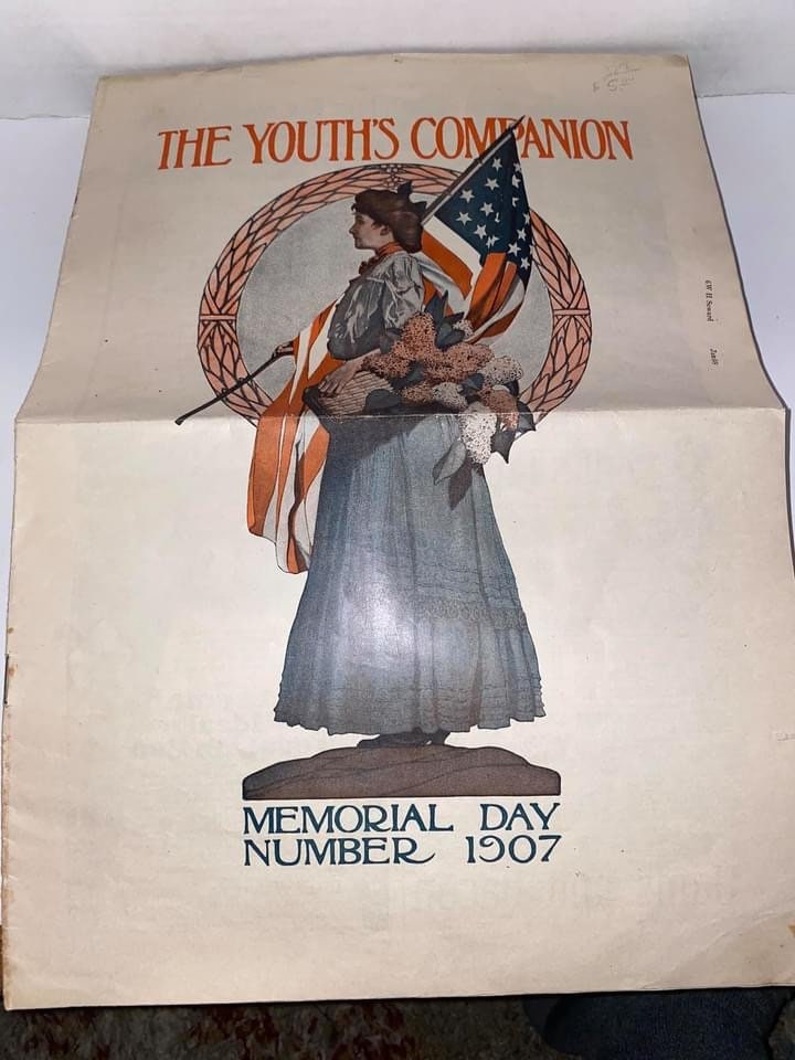 Antique magazine youths companion 1907 Memorial Day great patriotic cover