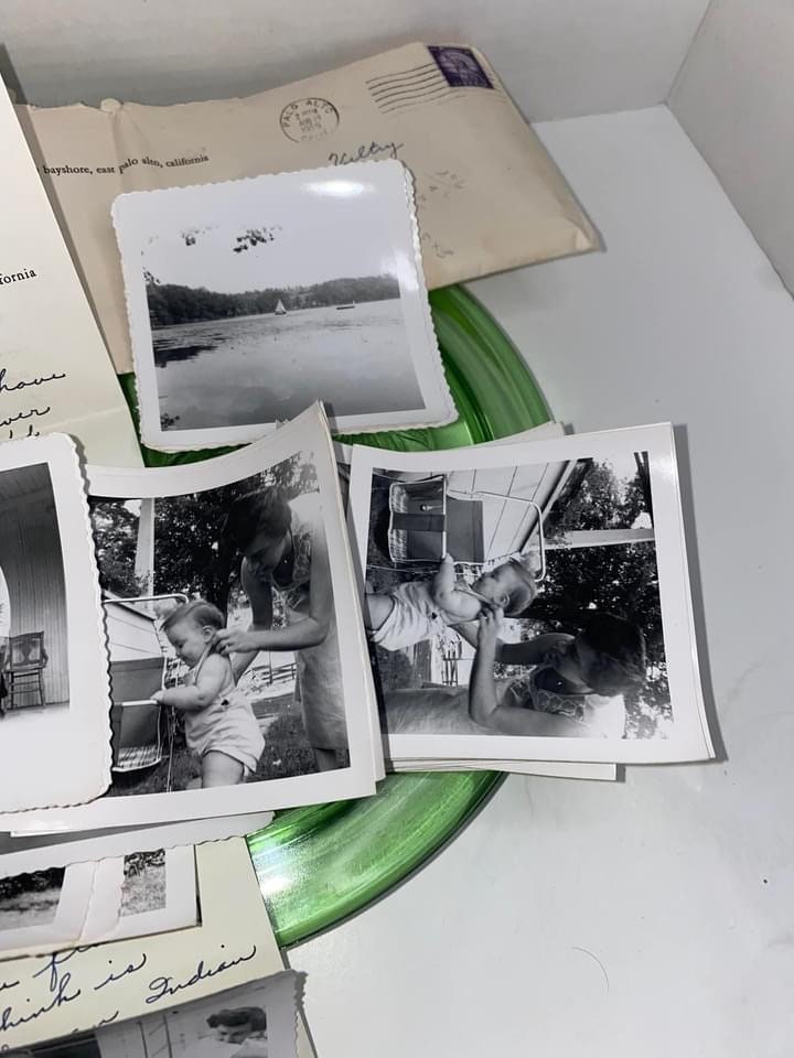 Vintage snapshot photos 1955 Gustin drive in bay shore California & family photos