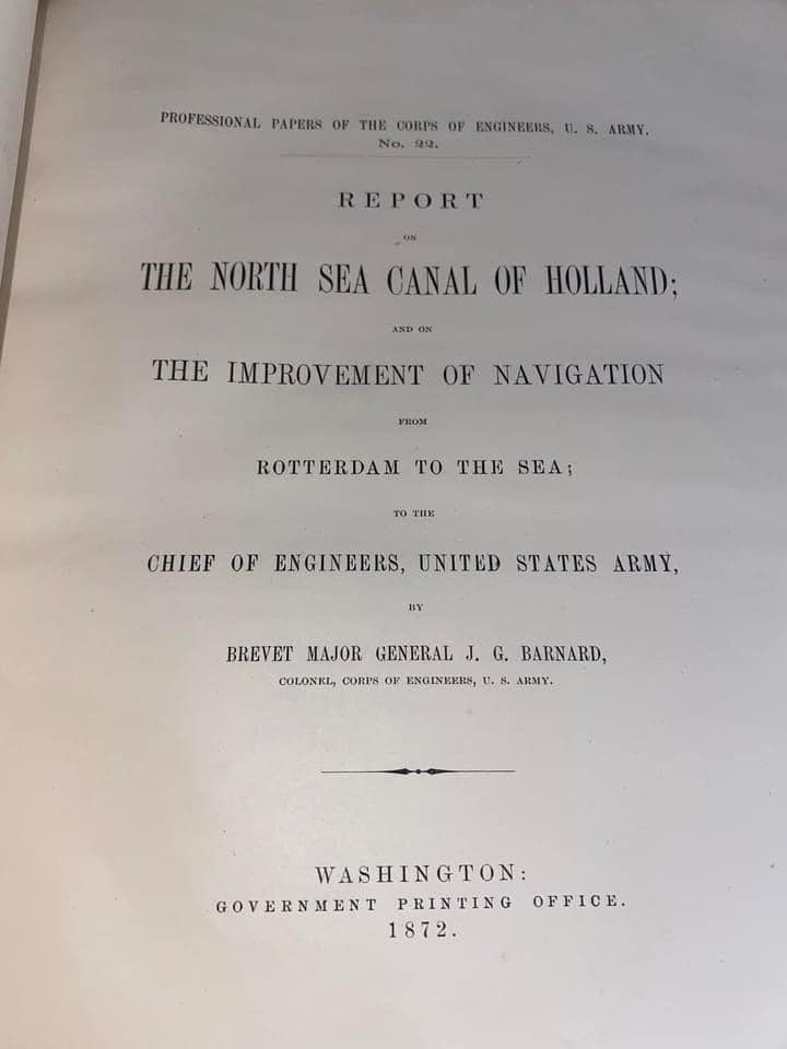 Antique 1872 Report on the North Sea of holland and improvement of navigation from Rotterdam to the sea