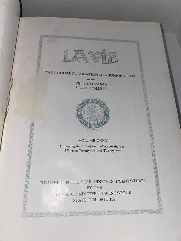 Antique Lavie year book state college Penn state 1924 Art Deco era Pennsylvania