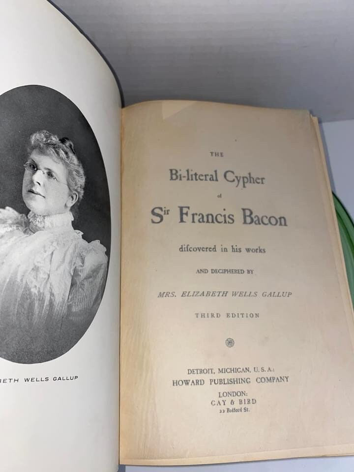 Antique Bi literal cypher of lord Francis bacon C 1900