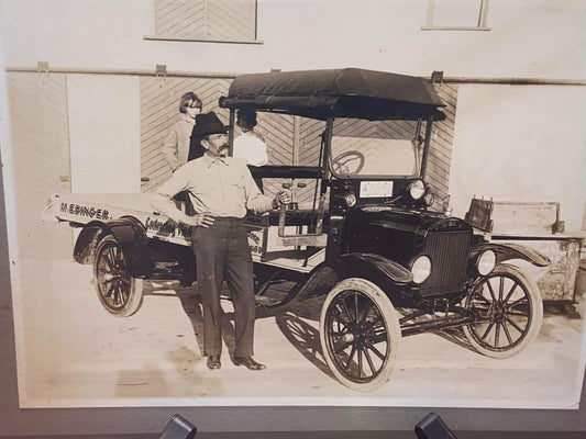 Antique photo early occupational delivery car California 1910-1920 vintage photography