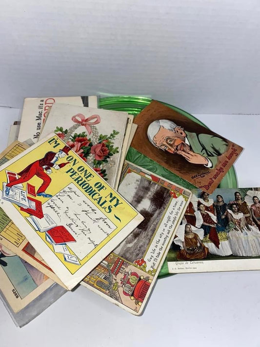 Antique 72 scrap quality postcards 1900-1940s Art Deco & earlier