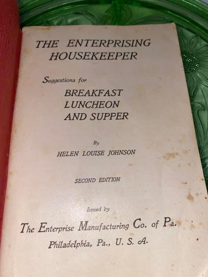 Antique cooking & advertising The enterprise housekeeper C 1898 Helen Louise Johnson cook book