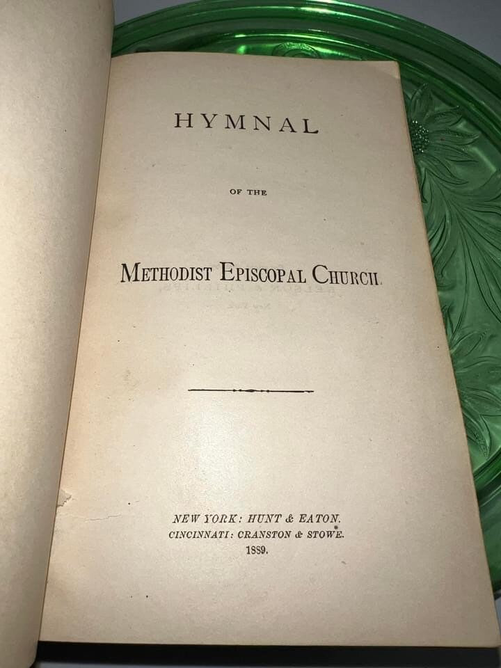 Antique Victorian Methodist hymnal and ritual C 1889 Personal copy for a —sc marsh