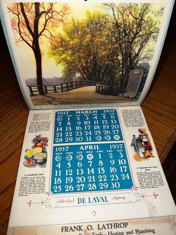 2 vintage De laval advertising 1937 -1938 Full calendars cream separators