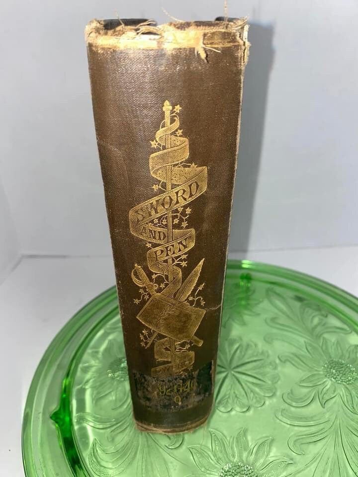 Antique Sword and pen C 1883 Ventures and adventures of the soldier author