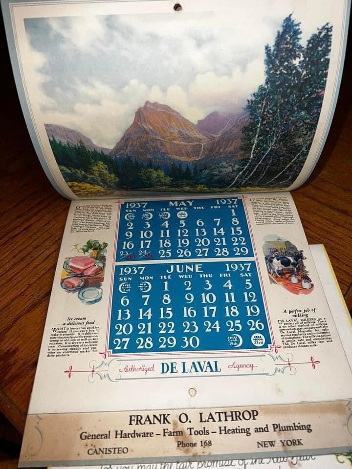 2 vintage De laval advertising 1937 -1938 Full calendars cream separators