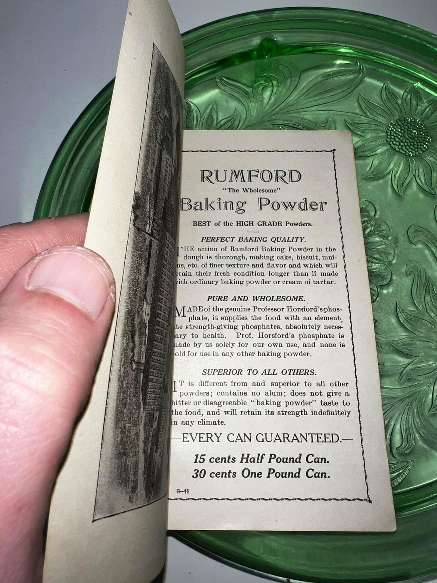 Antique cook book 1909 small booklet Rumford cooking