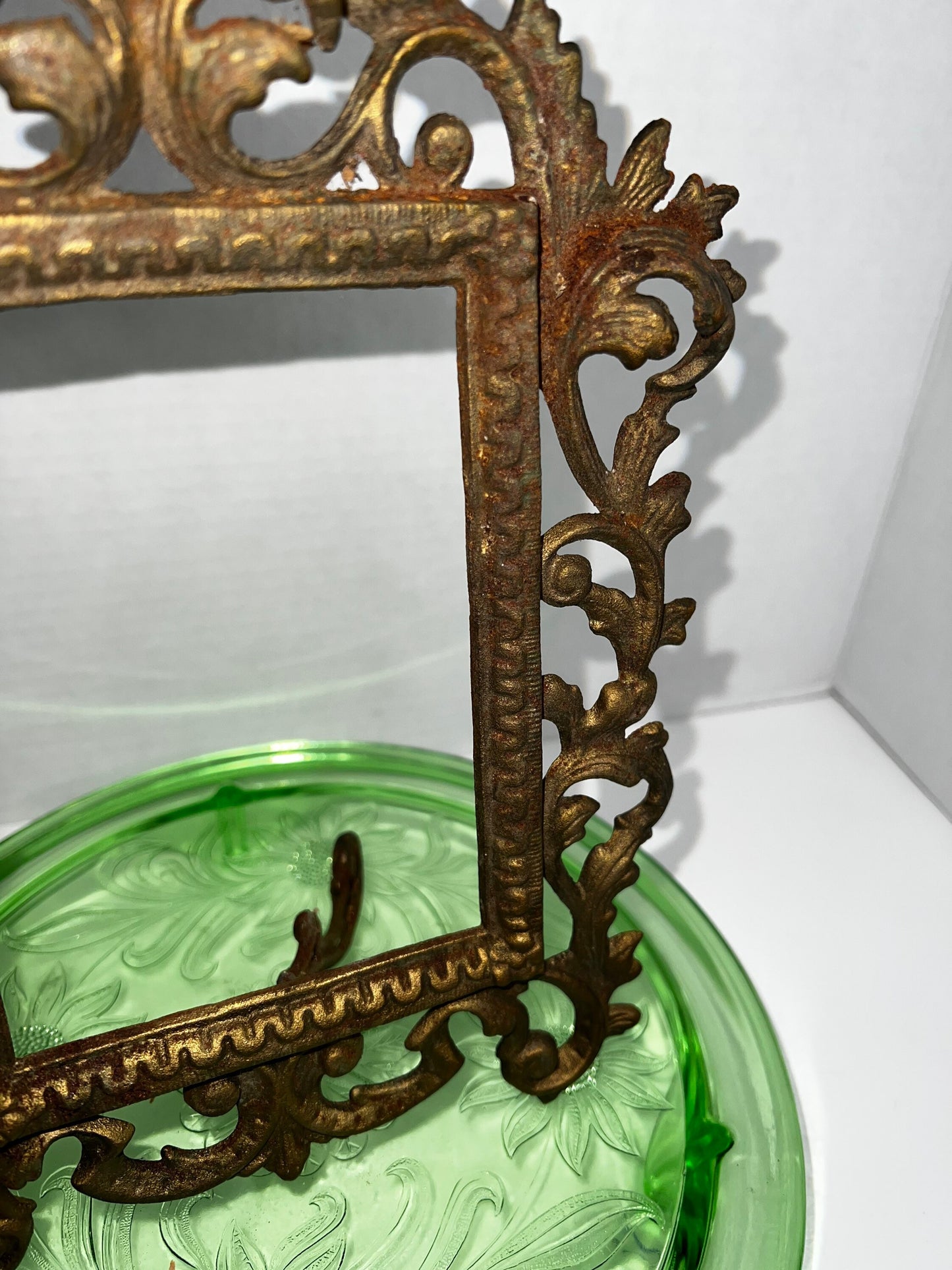 Antique Victorian cast iron picture frame ornate 1890-1900