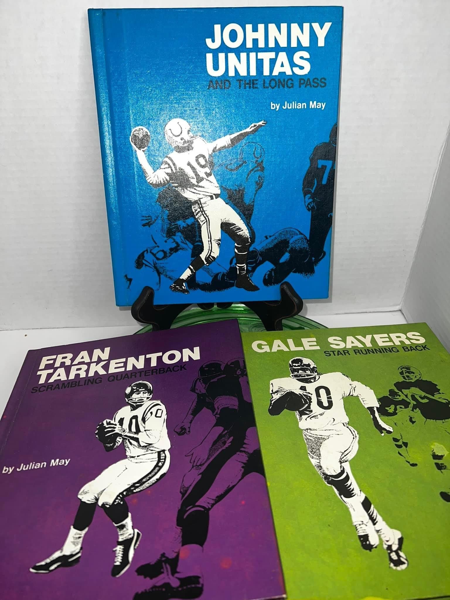 Vintage football books 1972,1973,1973 Johnny unitas, Frank tarkenton, gale sayers