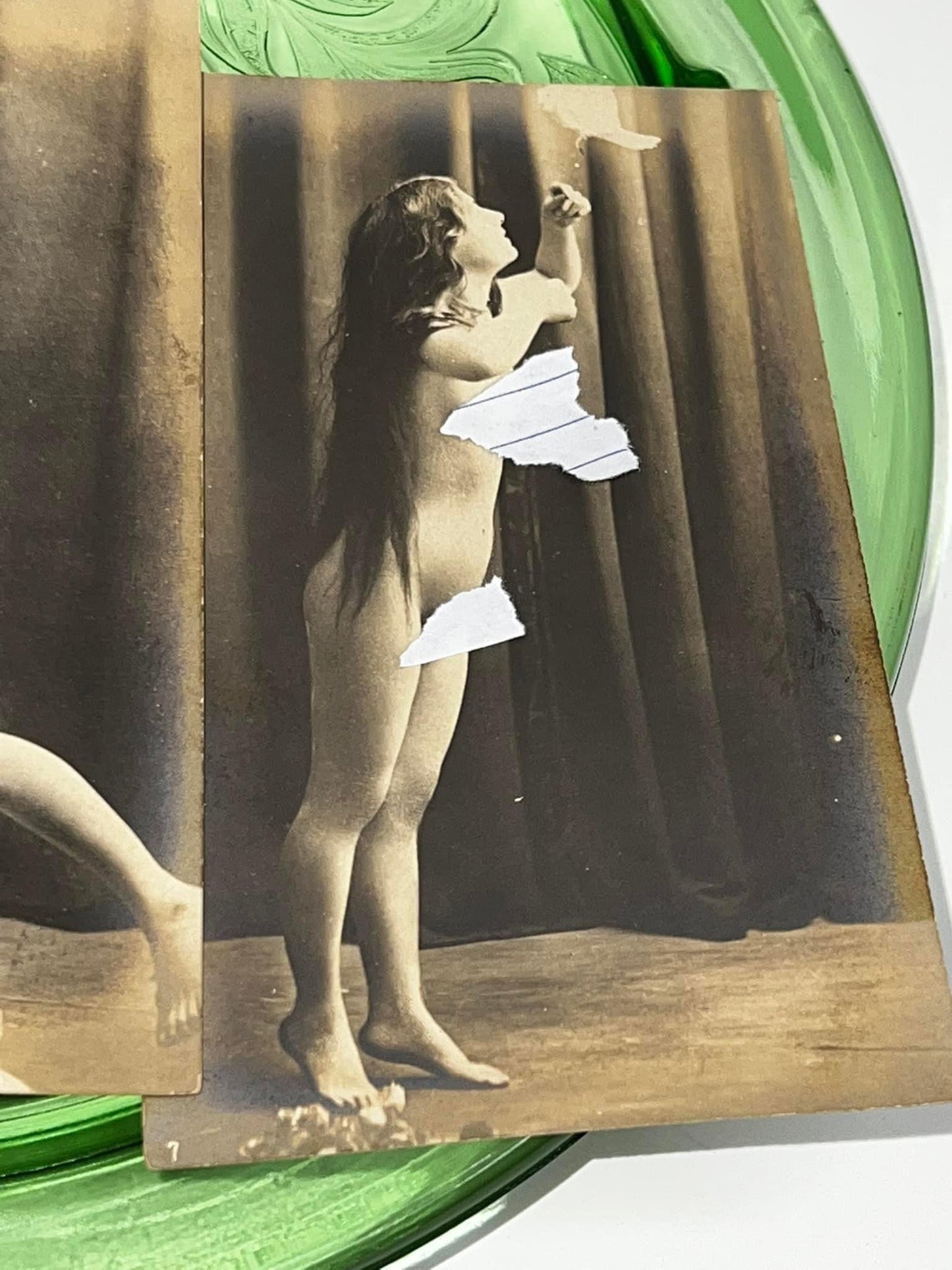 Antique photos 3 risqué nude rppc photos Beautiful young woman 3 different poses 1900s pinup vintage photography