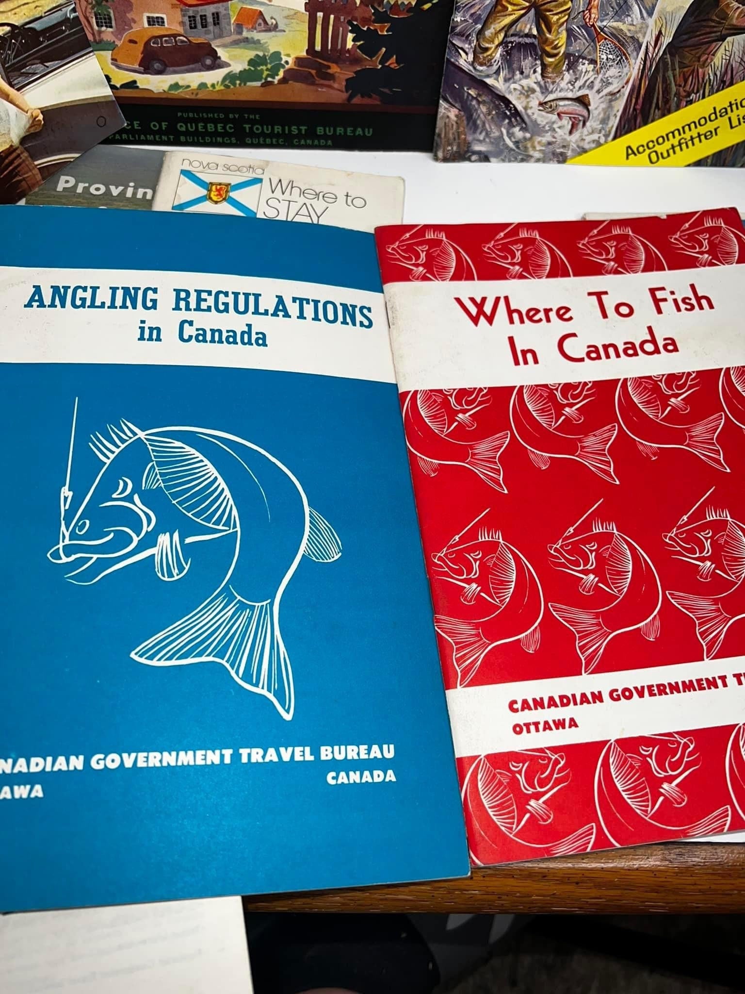 Vintage Canadian Early 1960s Brochures, fishing , maps , tourist , etc