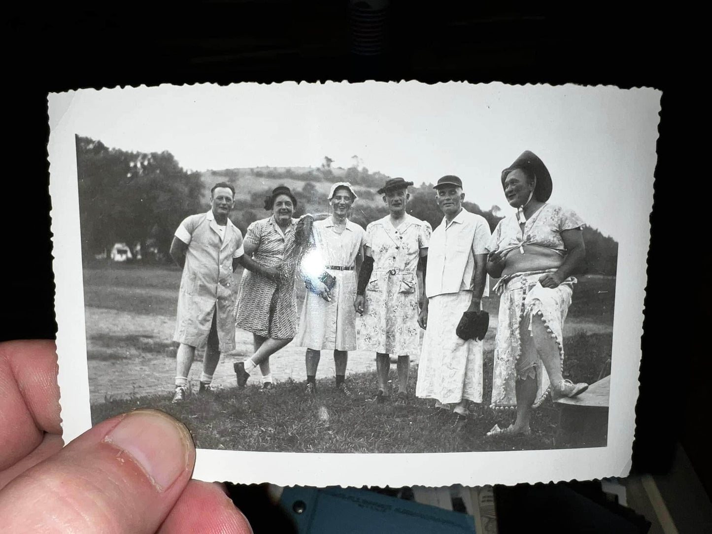 Vintage snapshot photo Cross dressing baseball team Westfield Pennsylvania lions All idd sports photography 1940s