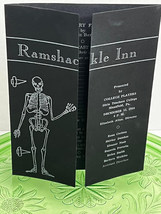 Vintage theater program 1946 The ramshackle inn Skeleton on cover