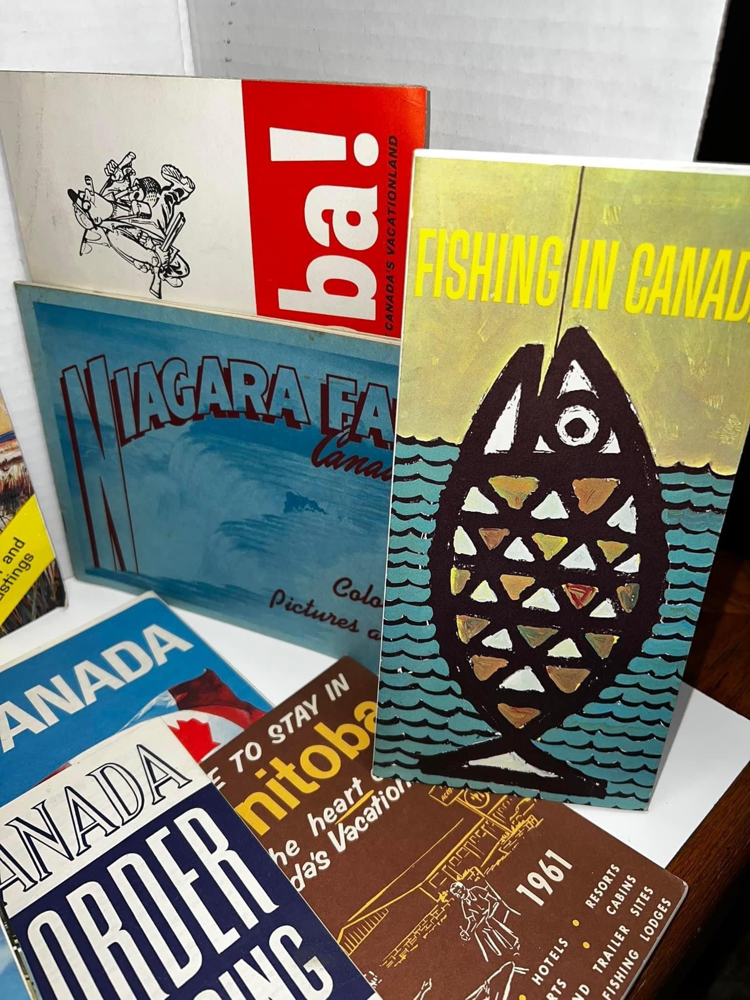Vintage Canadian Early 1960s Brochures, fishing , maps , tourist , etc