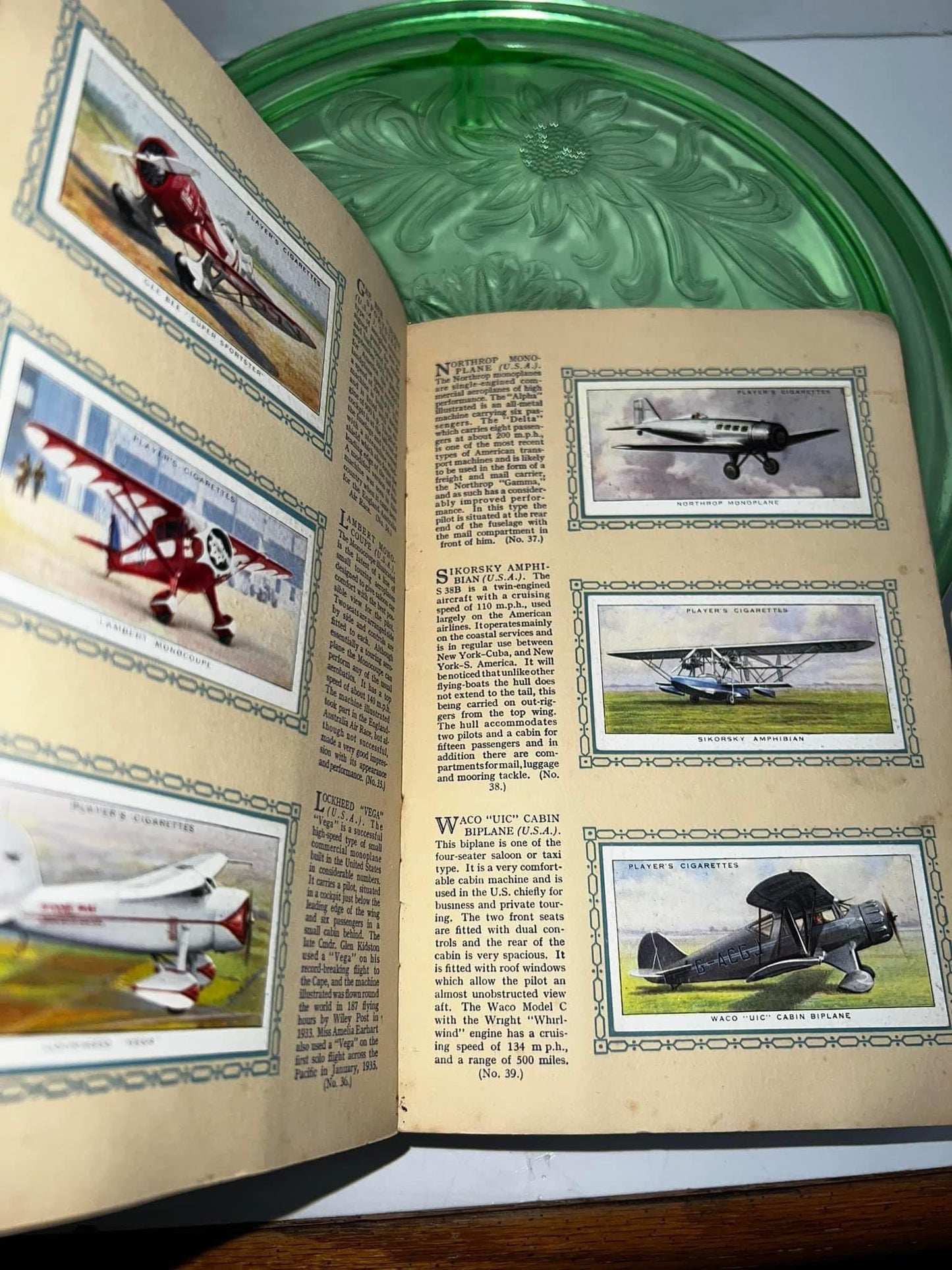 Antique Players navy cut tobacco cards album An album of aero planes (civil ) Filled