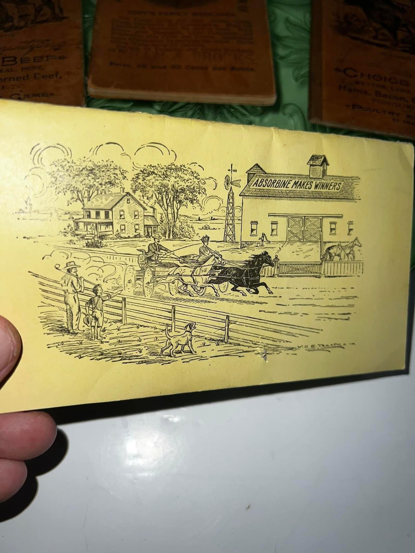 Antique Victorian 4 memorandum booklets Killer graphics 1800s farming livestock