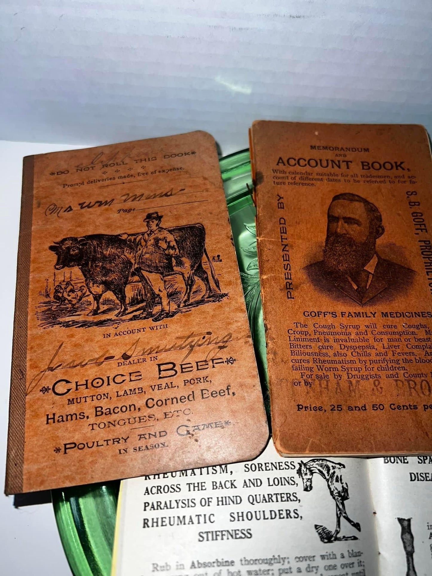 Antique Victorian 4 memorandum booklets Killer graphics 1800s farming livestock