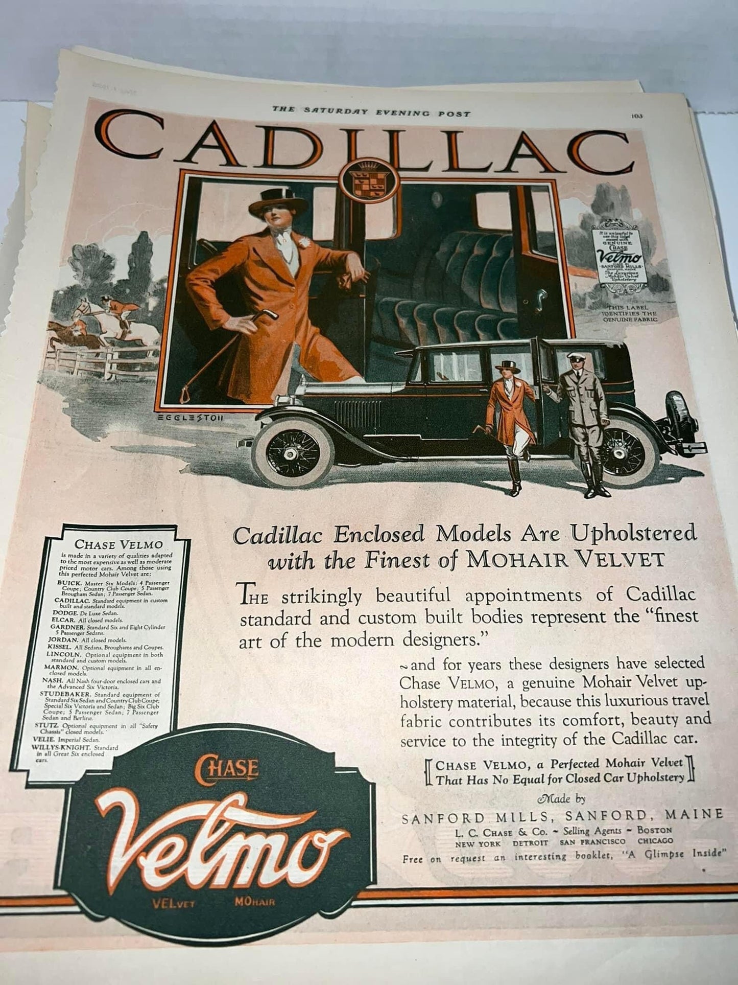 Antique Art Deco era automobile advertising 13 adds Fisk,Chevrolet ford 1926