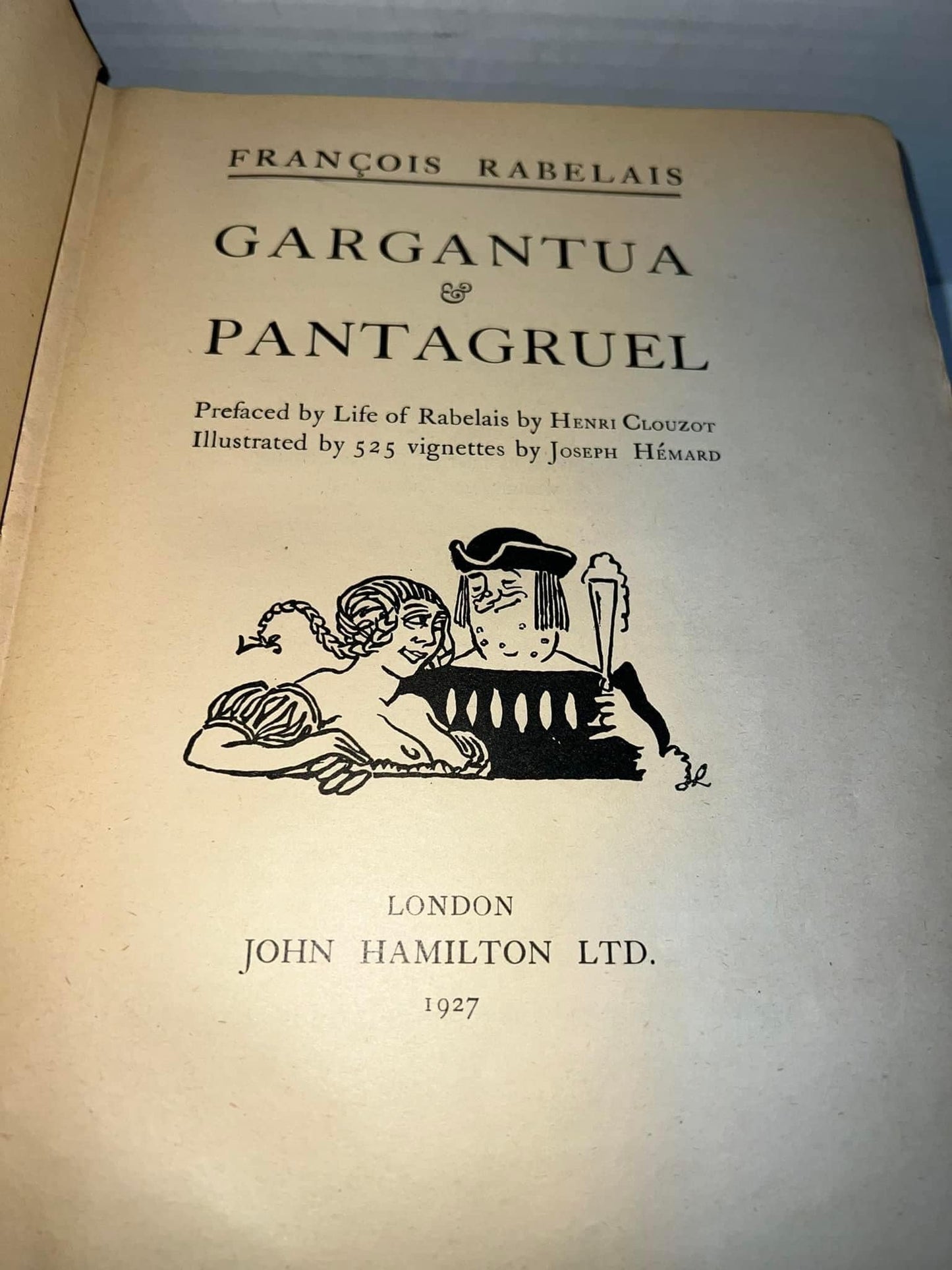 Vintage Art Deco gargantua and pantagruel C 1927 Limited edition 525 vignette illustrated