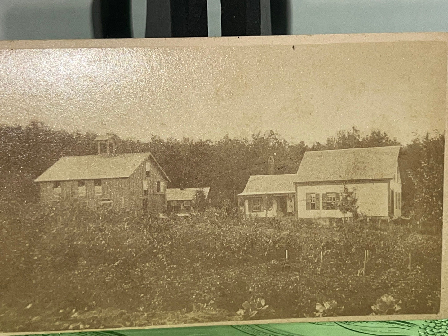 Antique Victorian cdv photo outdoor farmhouse old homestead Worcester Massachusetts 1875