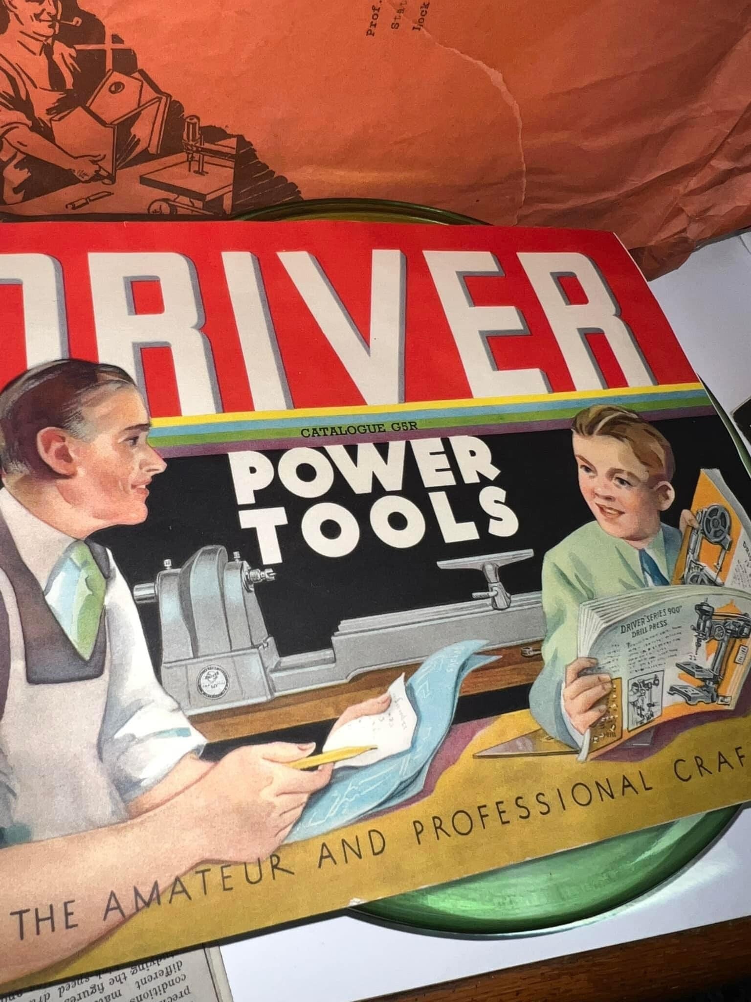 Vintage Art Deco 1934 driver power tools & Moore Whole catalog (38 page ) billheads
