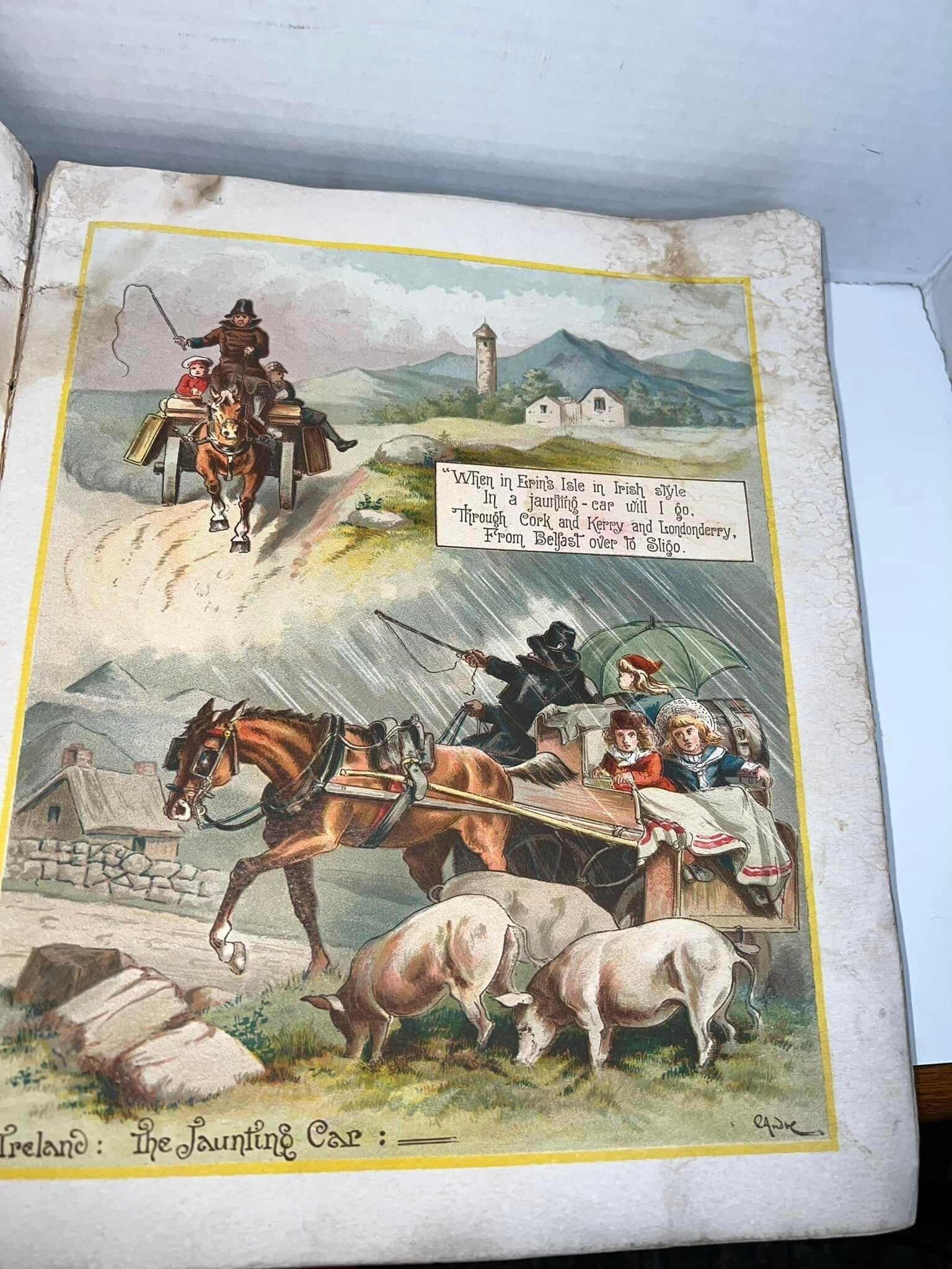 Antique Victorian children’s By land & water a trip personally conducted by mcloughlin bros 1888