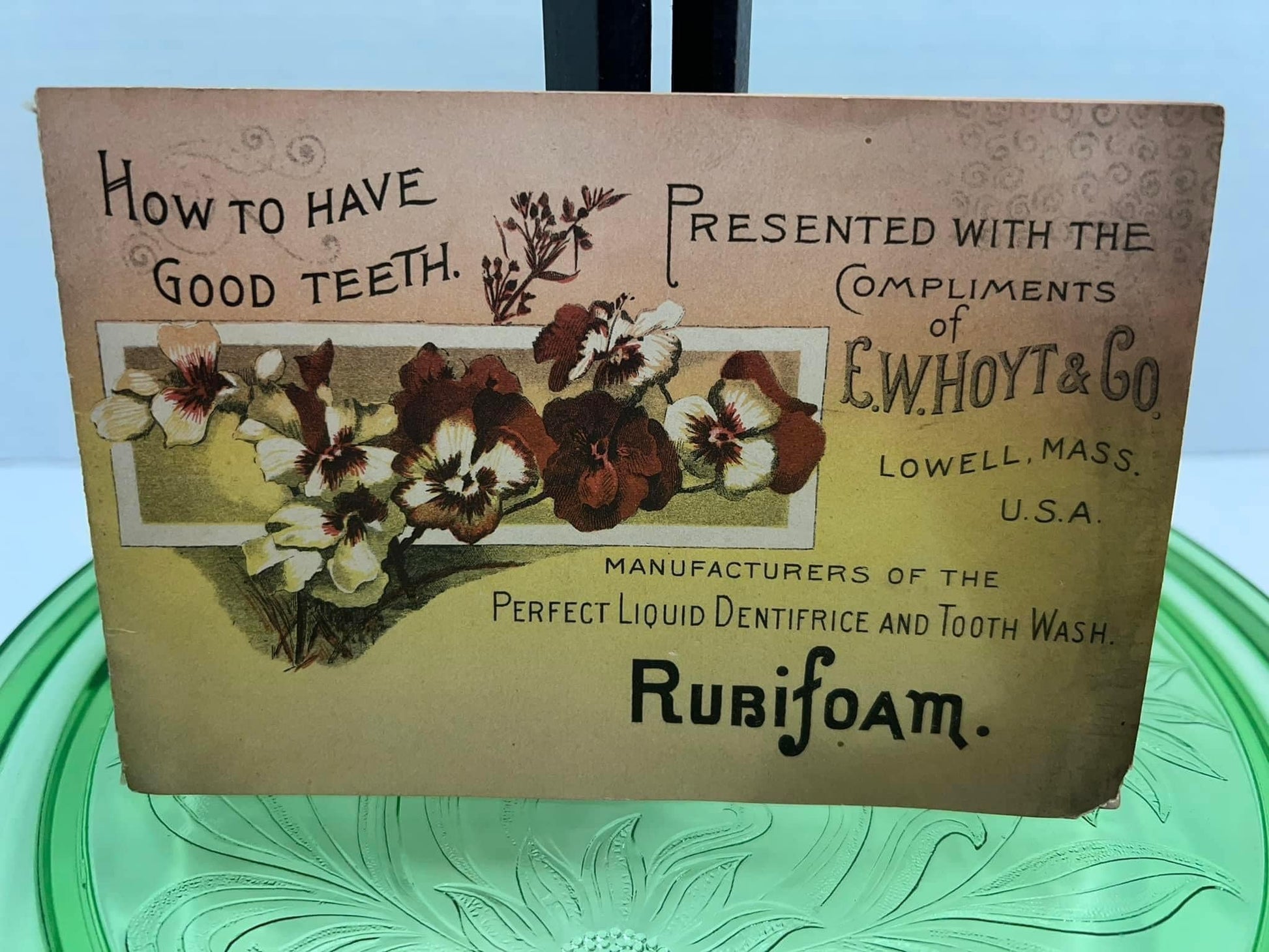 Antique Victorian trade card Rubifoam teeth booklet 1880-1890s