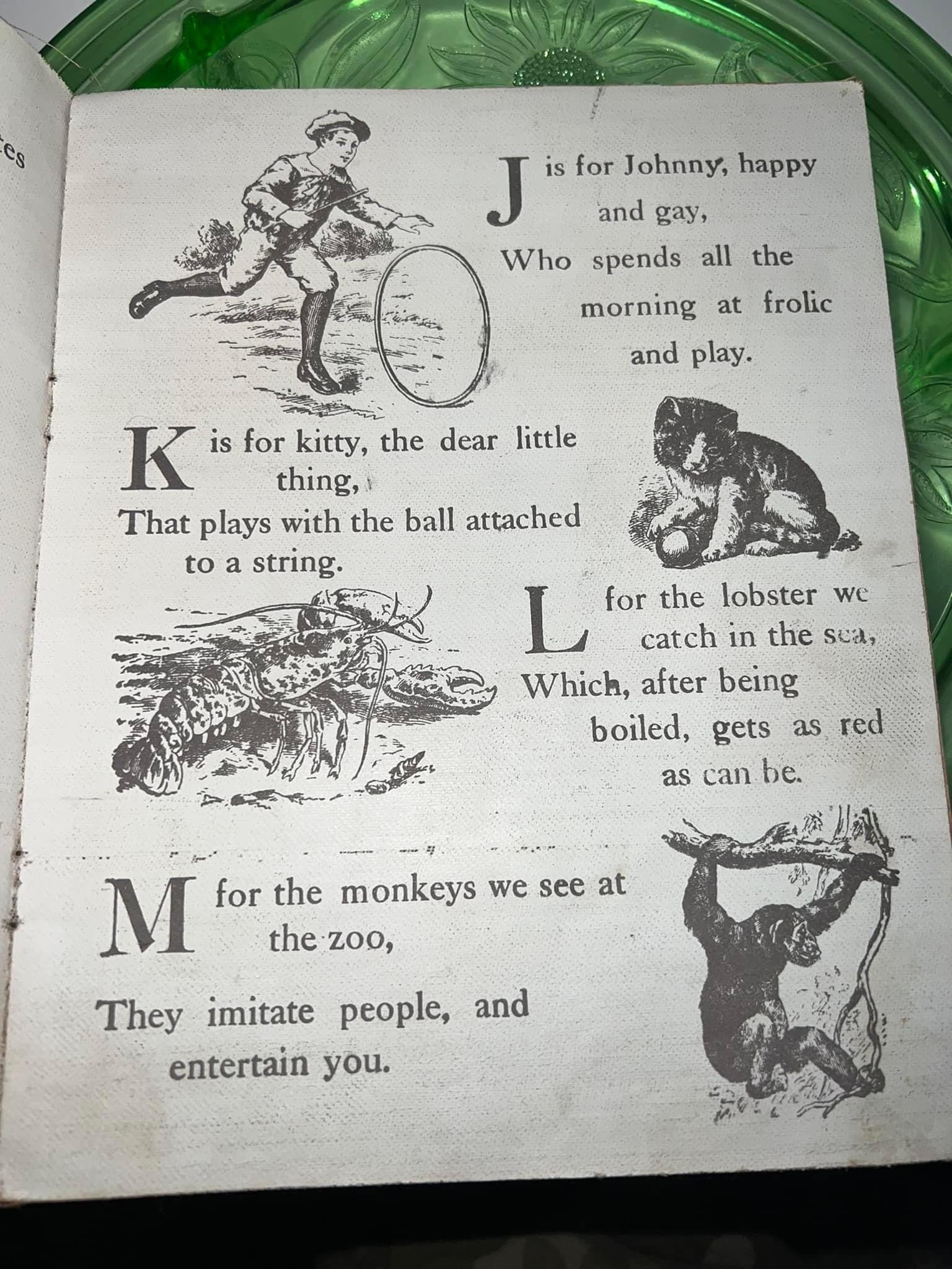 Antique children’s book Our darling’s abc 1900s illustrated alphabet