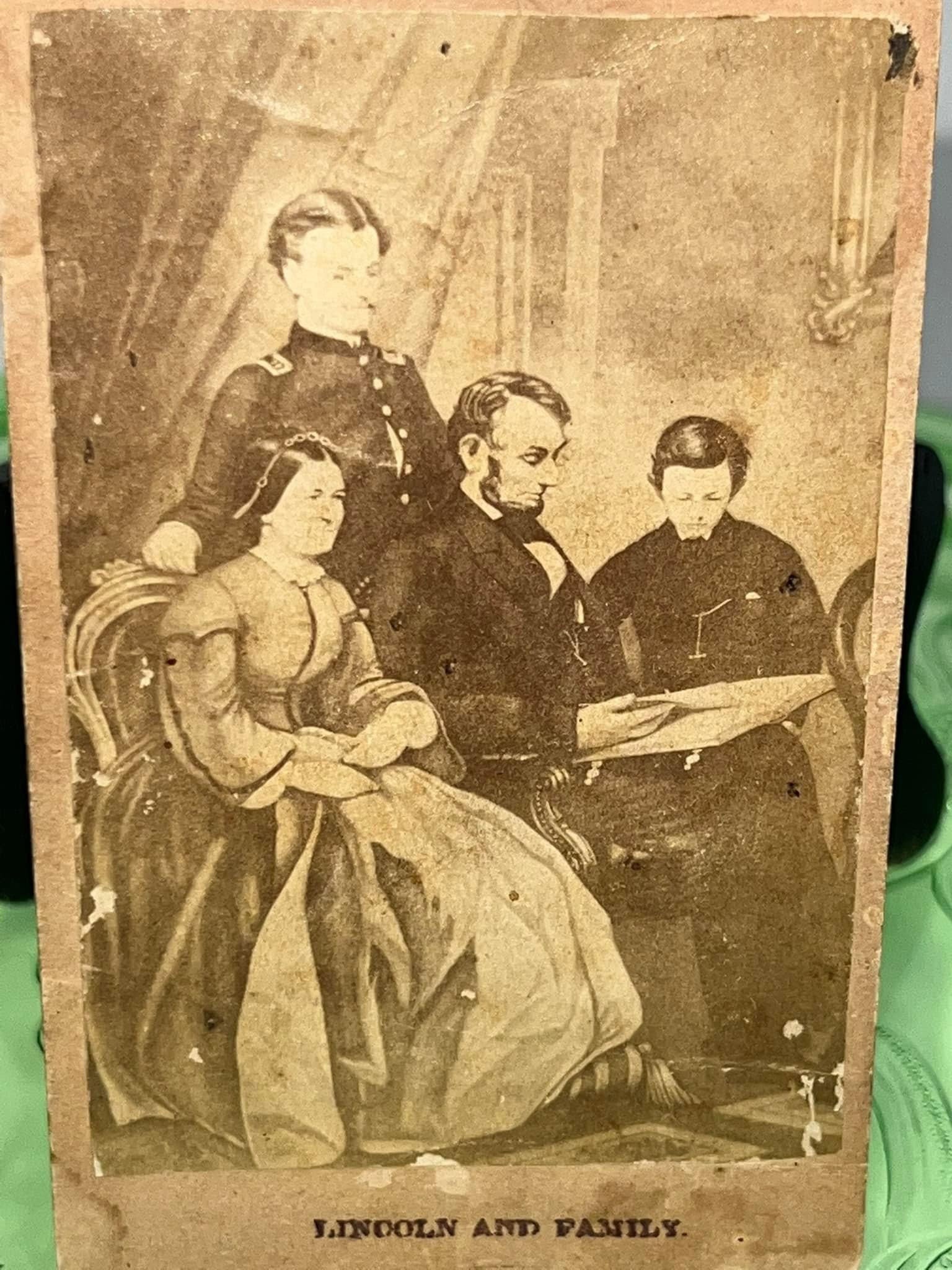 Antique post civil war Lincoln and family Cdv photo late 1860