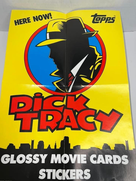 Vintage Topps promotion advertising For dick Tracy glossy movie cards Small poster 1990 topps