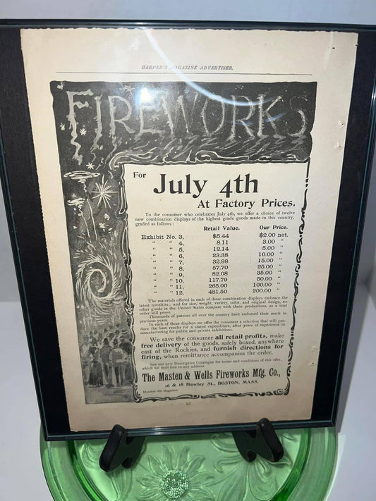 Antique 1890s fireworks advertising scarce 1800s Victorian