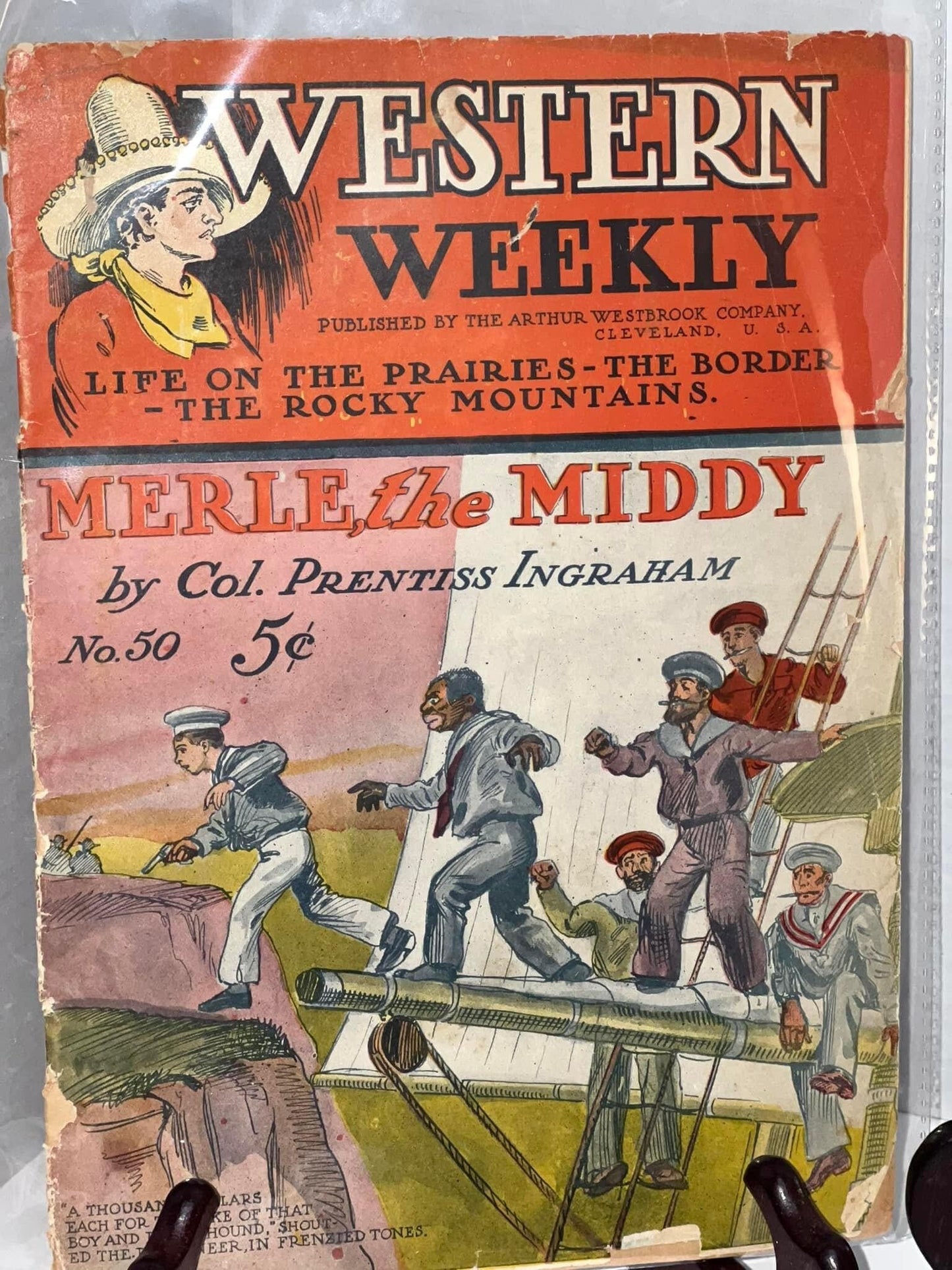 Antique 1912 western weekly magazine 2 volumes Western action stories