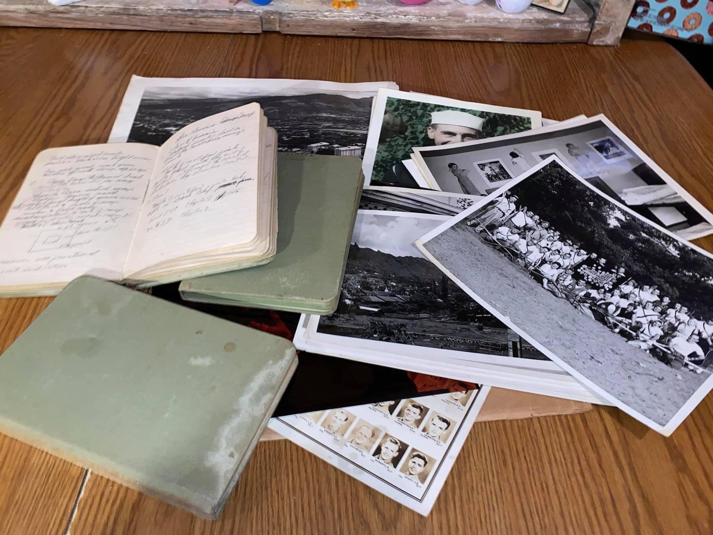 Vintage post ww2 military photographers ledgers & photos handwritten notes 1950