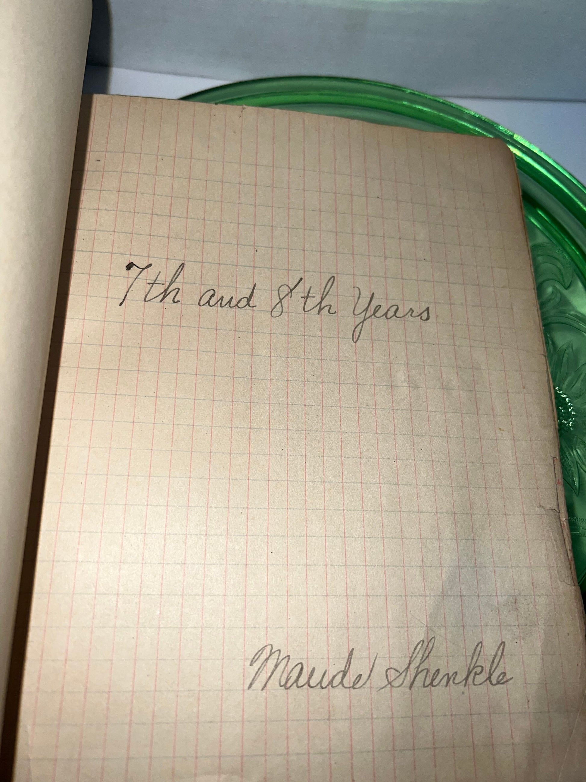 Antique ledger grade book norristown Pennsylvania school 1917 handwritten