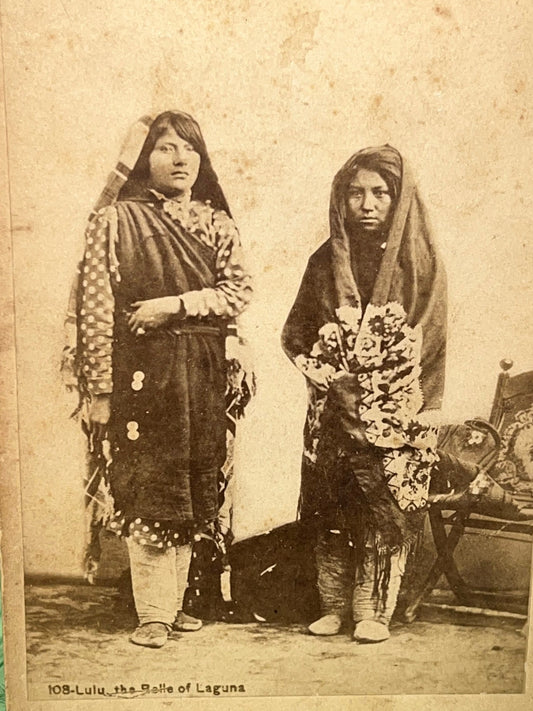 Antique Victorian cabinet photo native Americans lulu the Bella of Laguna 1870s