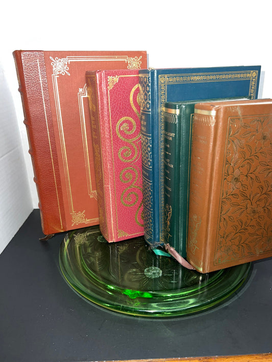 Vintage Franklin library & more decorated covers books Plutarch lives war and peace 1980s
