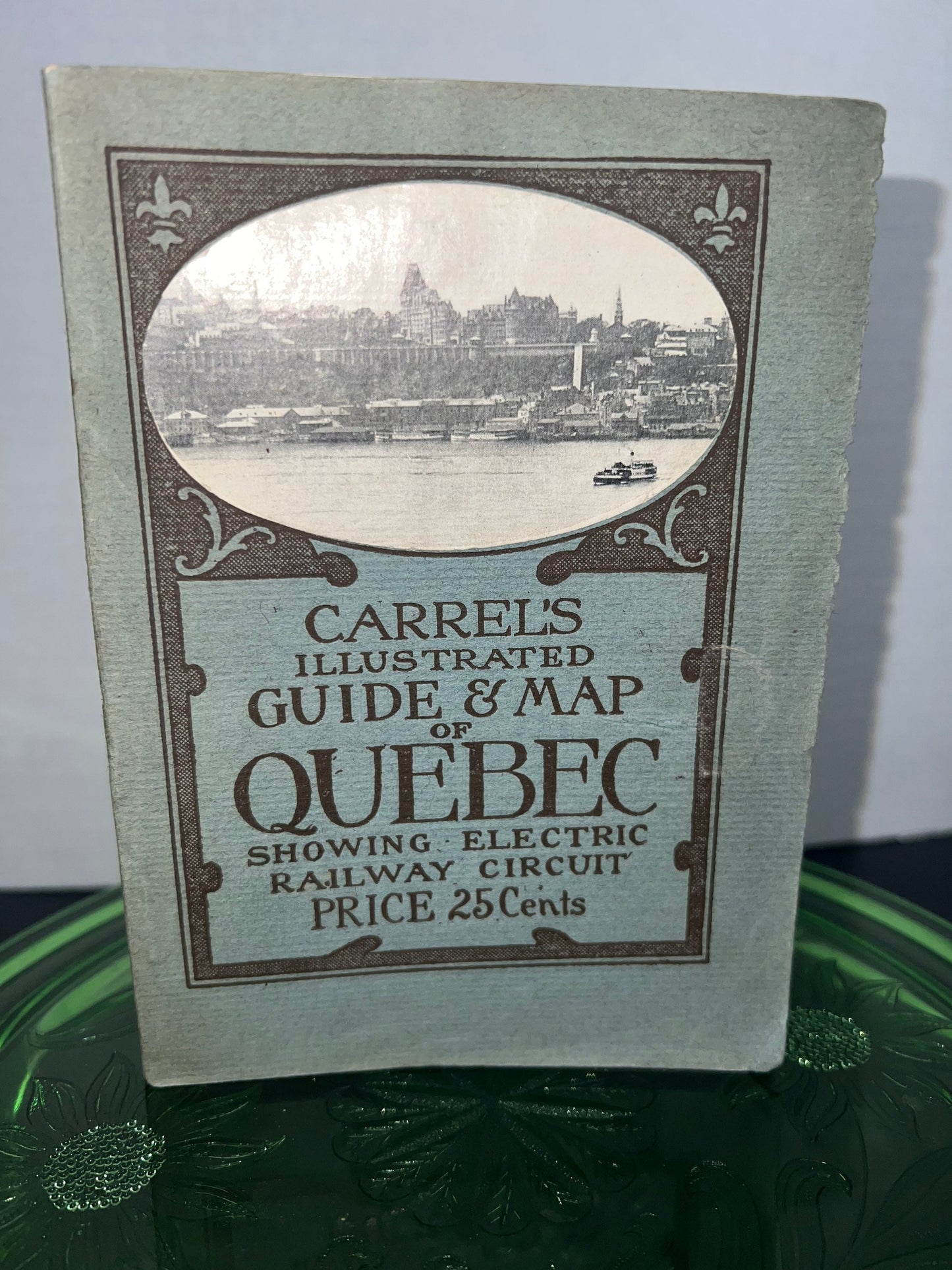 Antique carrel’s illustrated guide & map of Quebec Canada advertising 1911 fold out map