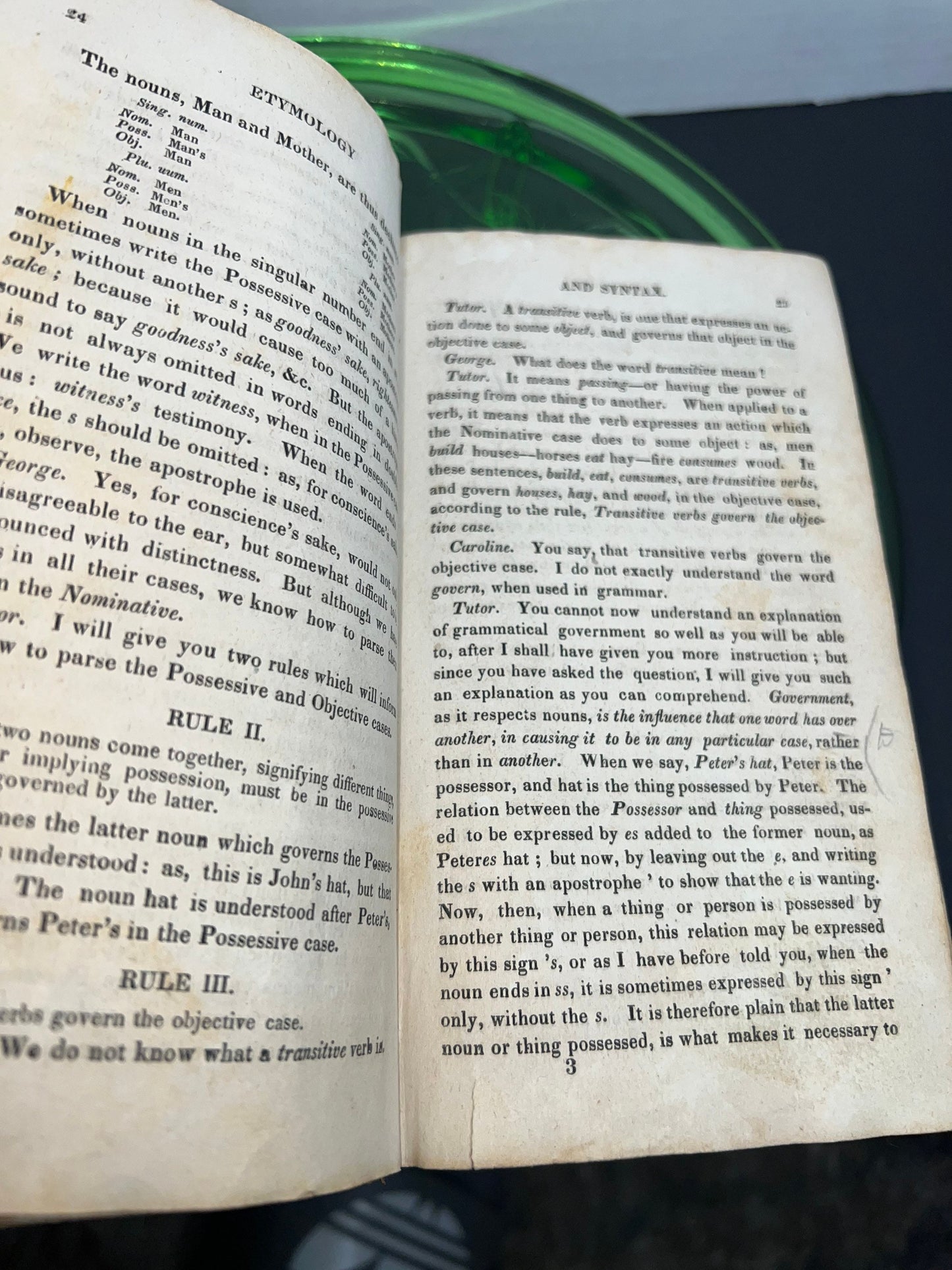 Antique Victorian conversations on English grammar school book c 1828