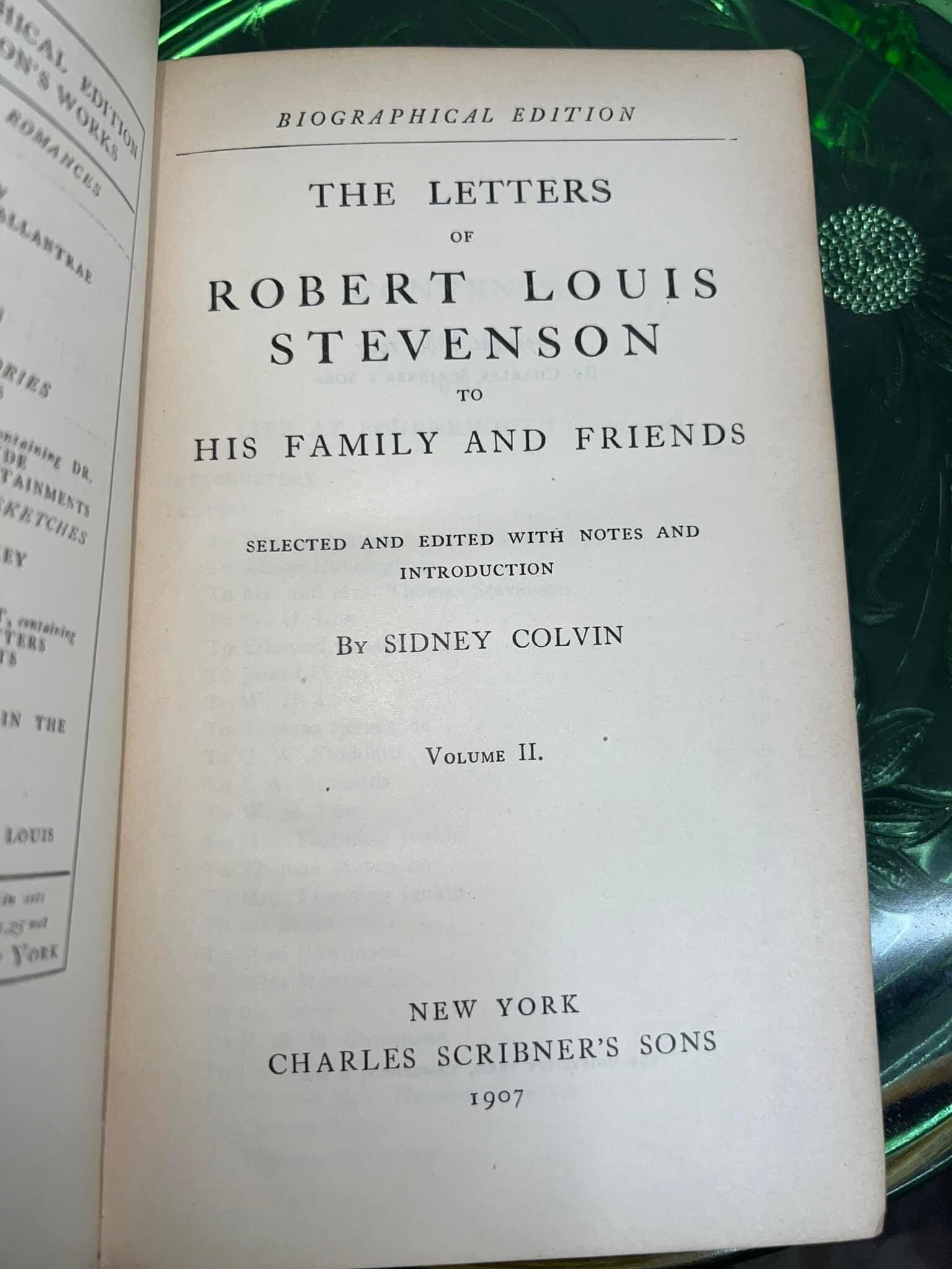 Antique Robert Louis Stevenson 4 books 1900s letters day to day , inlaid voyage