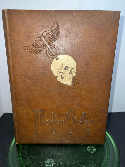 Vintage Skull cover 1945 medical violet - yearbook New York university